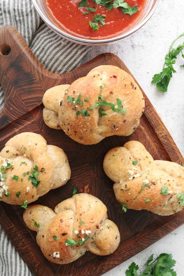 Pizza dough garlic knots