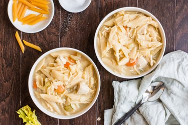 chicken noodle soup in an instant pot