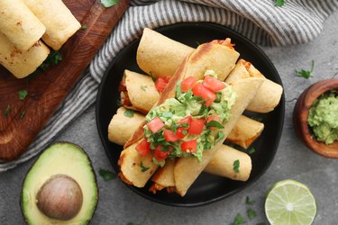 Vegan jackfruit and potato taquitos