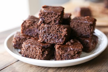 Plate of chickpea brownies