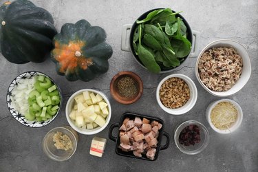 Ingredients for stuffed acorn squash