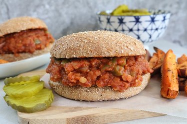 Vegan lentil sloppy joes